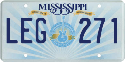 MS license plate LEG271
