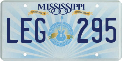 MS license plate LEG295