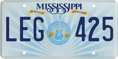 MS license plate LEG425