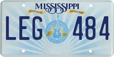 MS license plate LEG484