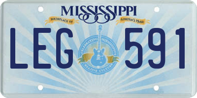 MS license plate LEG591