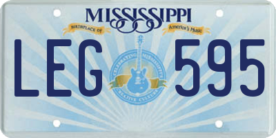 MS license plate LEG595