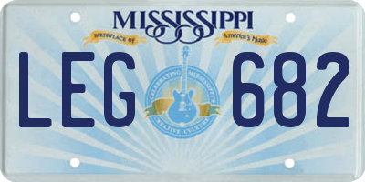 MS license plate LEG682