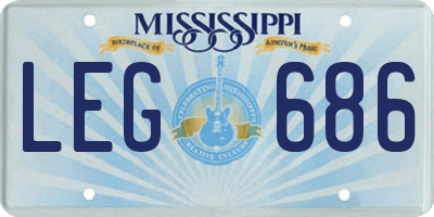 MS license plate LEG686