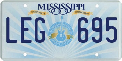 MS license plate LEG695