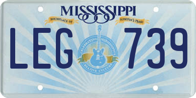 MS license plate LEG739
