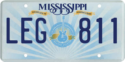MS license plate LEG811