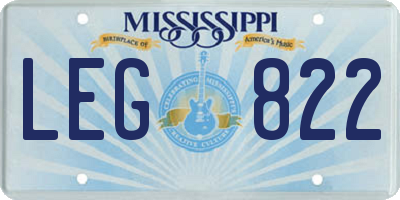 MS license plate LEG822