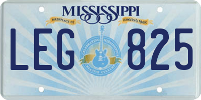 MS license plate LEG825