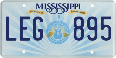 MS license plate LEG895