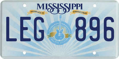 MS license plate LEG896
