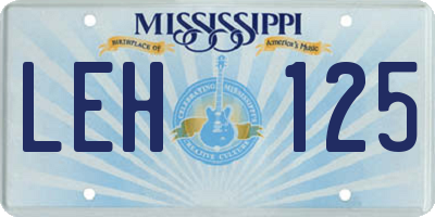 MS license plate LEH125