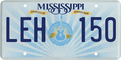 MS license plate LEH150