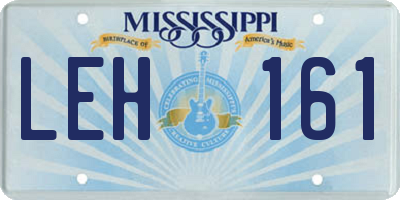 MS license plate LEH161