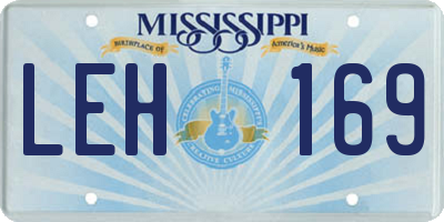 MS license plate LEH169