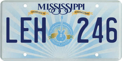 MS license plate LEH246