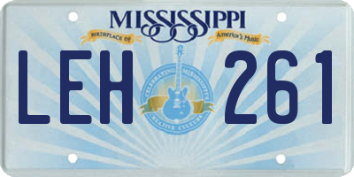 MS license plate LEH261