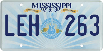 MS license plate LEH263
