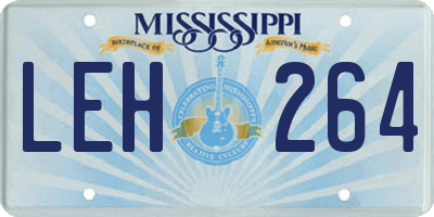 MS license plate LEH264