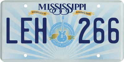 MS license plate LEH266