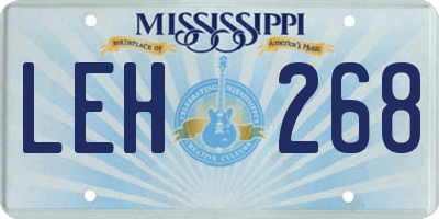 MS license plate LEH268