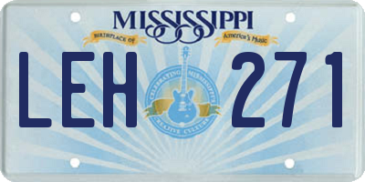MS license plate LEH271