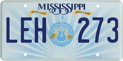 MS license plate LEH273