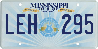 MS license plate LEH295
