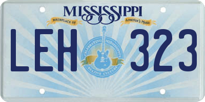 MS license plate LEH323