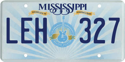 MS license plate LEH327