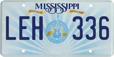 MS license plate LEH336