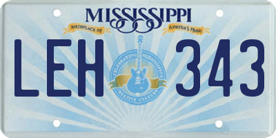MS license plate LEH343