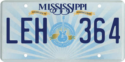 MS license plate LEH364
