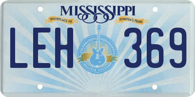 MS license plate LEH369