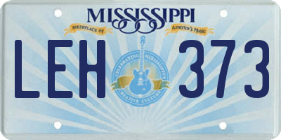 MS license plate LEH373