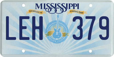 MS license plate LEH379