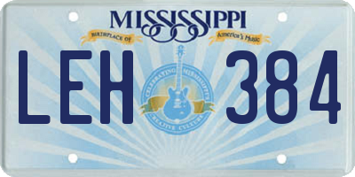 MS license plate LEH384