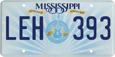 MS license plate LEH393