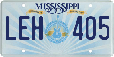 MS license plate LEH405