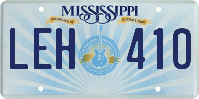 MS license plate LEH410