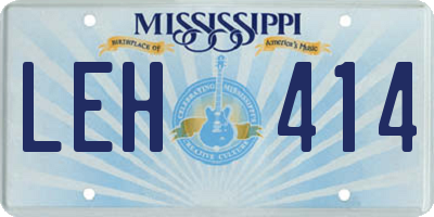 MS license plate LEH414