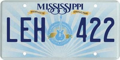 MS license plate LEH422