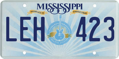 MS license plate LEH423
