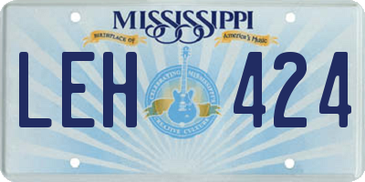 MS license plate LEH424