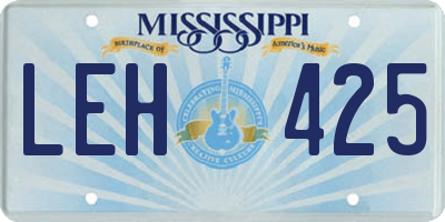 MS license plate LEH425