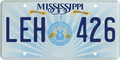 MS license plate LEH426
