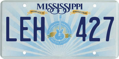 MS license plate LEH427
