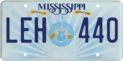 MS license plate LEH440