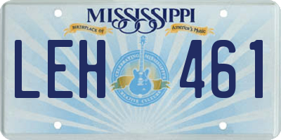 MS license plate LEH461