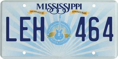 MS license plate LEH464